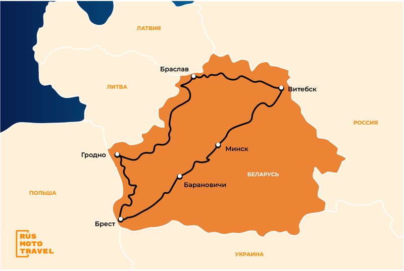Mototour map of Belarus