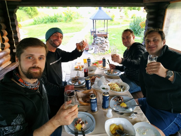 Evening dinner at Ladoga Lake