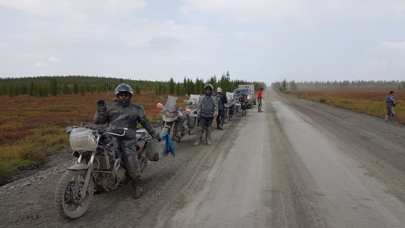 Road on Bones Magadan Kolyama Highway Rusmototravel motorcycle tour in Russia