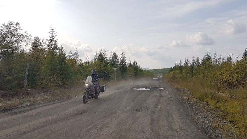 Road on Bones Magadan Kolyama Highway Rusmototravel motorcycle tour in Russia