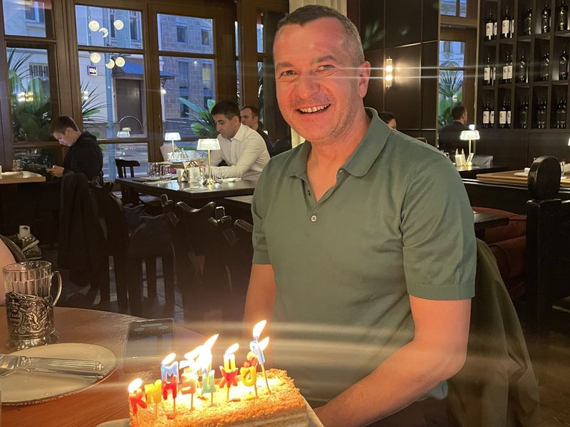 Birthday celebration in Moscow-St.Petersburg motour 