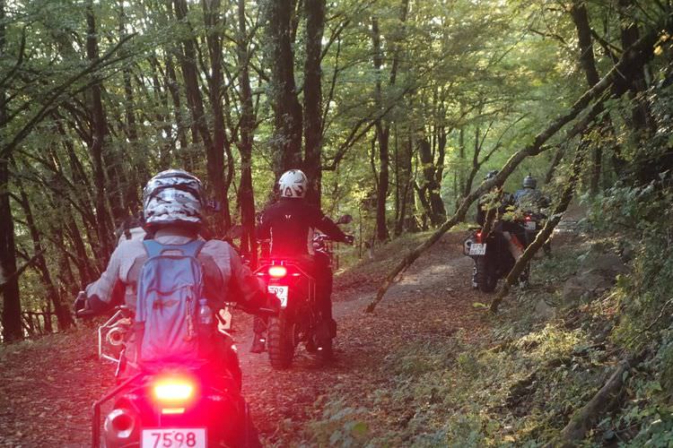 Riding adventure bikes on gravel roads