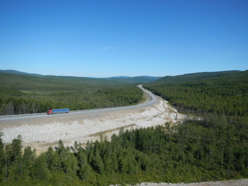 Road on Bones Magadan Kolyama Highway Rusmototravel motorcycle tour in Russia