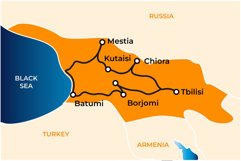 Georgia Tour map Rusmototravel RMT