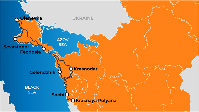 Sochi-Crimea Tour Map
