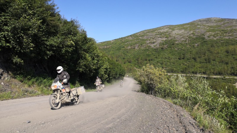 Road on Bones Magadan Kolyama Highway Rusmototravel motorcycle tour in Russia