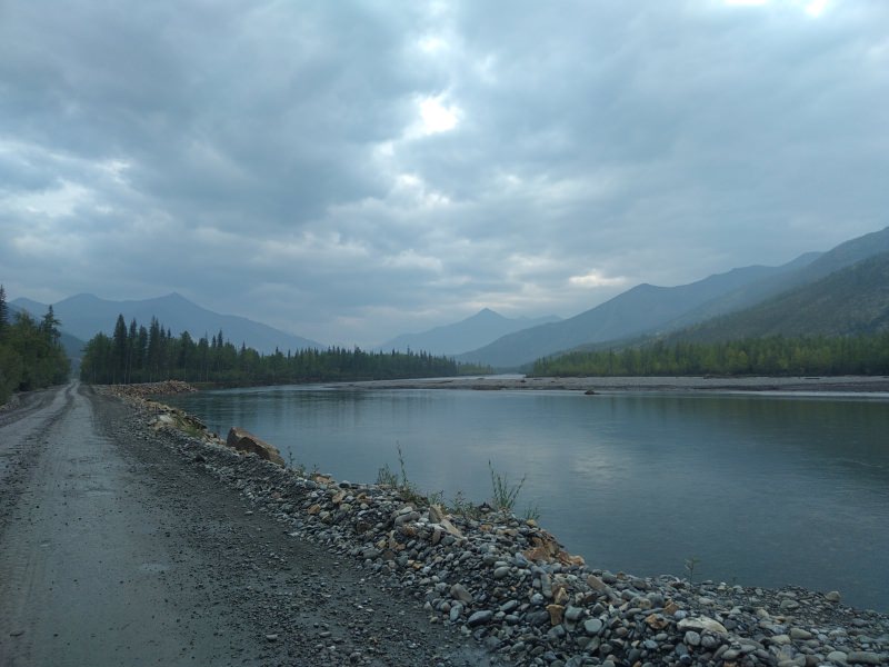 Road on Bones Magadan Kolyama Highway Rusmototravel motorcycle tour in Russia