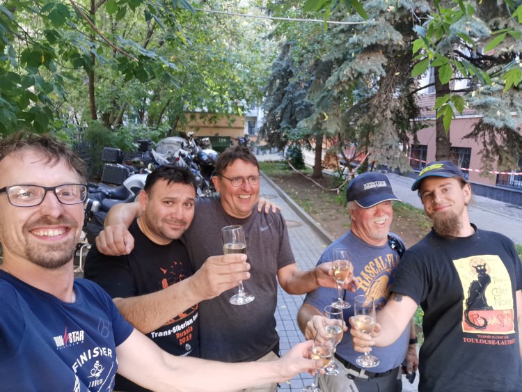 Vladivostok-Moscow Trans-Siberian Route, August 2019, champagne in the hotel